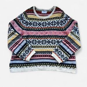Old Navy Fair Isle Knit Sweater | Size Large | Cozy Winter Pullover